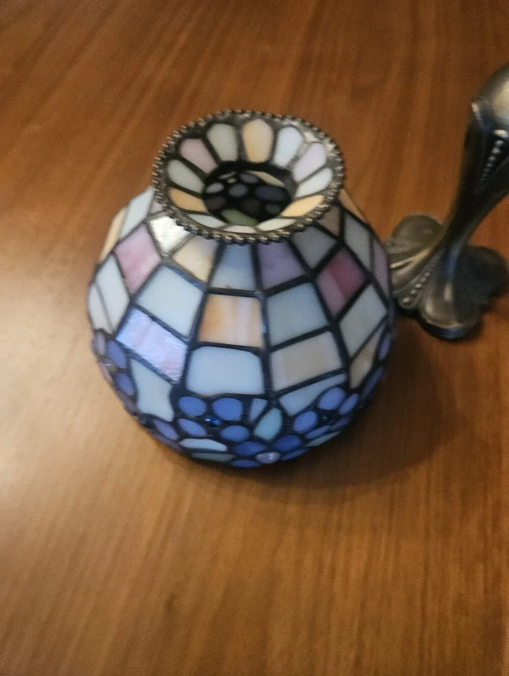 Vintage 1990s PartyLite Tiffany StylStained Glass Tealight Lamp, ECU - Picture 2 of 5